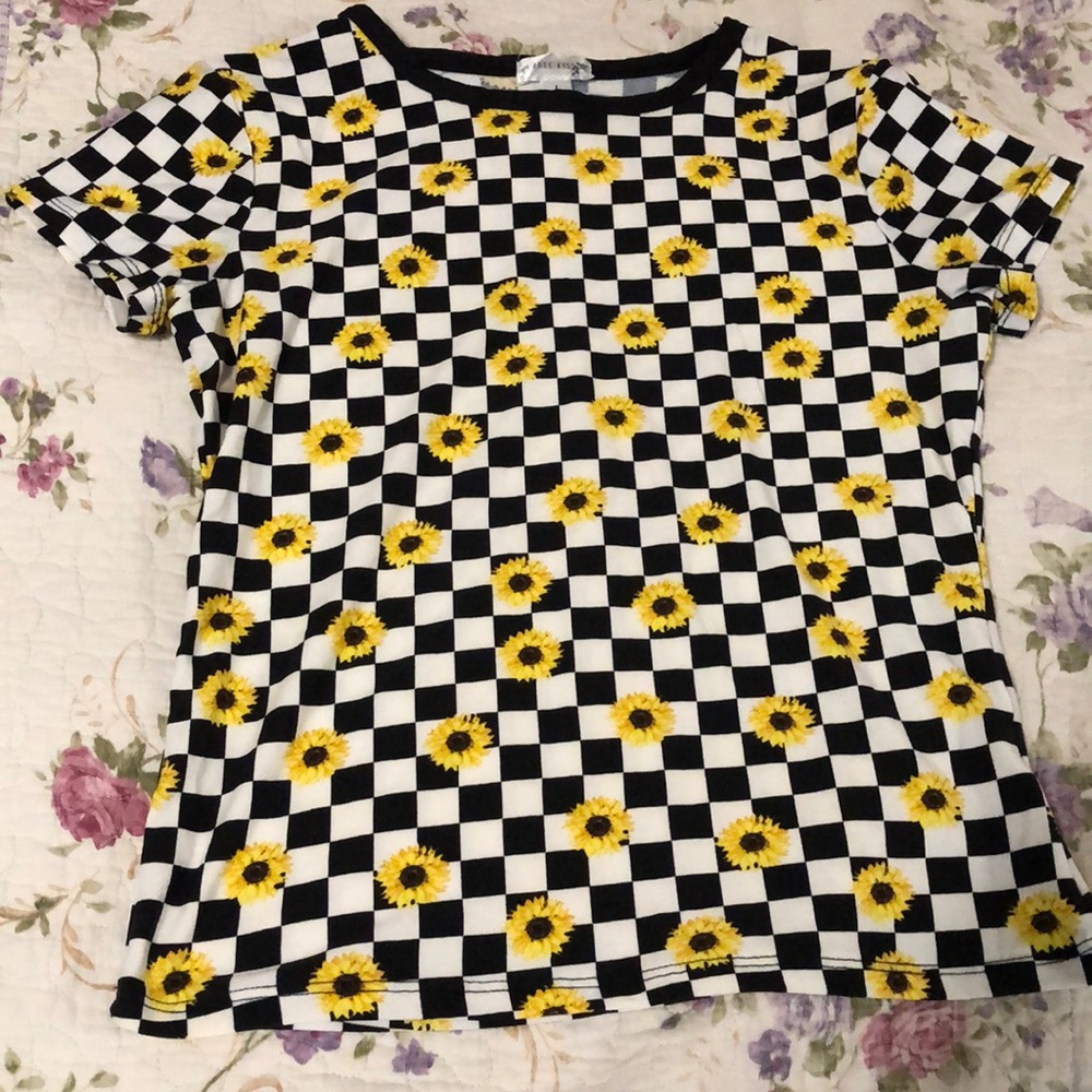Checkered sunflower shirt